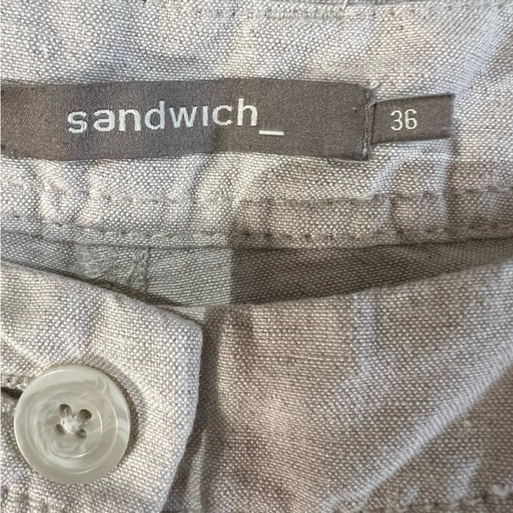 Anthropologie Sandwich cropped linen pants in oatmeal size S excellent condition - Picture 9 of 10